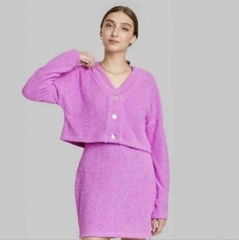 Wild Fable Womens Purple Cropped Sweater
